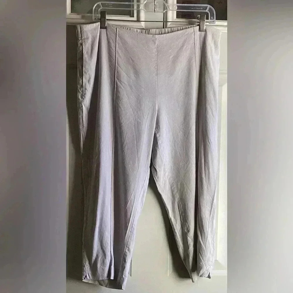 J. Jill Oatmeal Linen Blend stretch Capri Pants Size Medium/ P